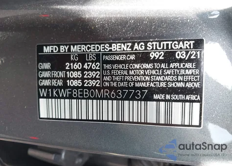 2021 Mercedes-Benz C 300 4Matic from USA, damaged, VIN W1KWF8EB0MR637737